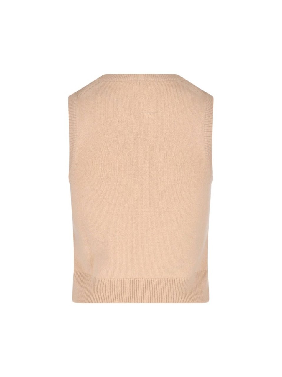Celine Cashmere Tank Top With Ribbed Finishes And Straight Hem Roze
