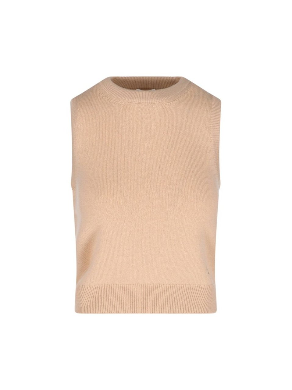 Celine Cashmere Tank Top With Ribbed Finishes And Straight Hem Roze
