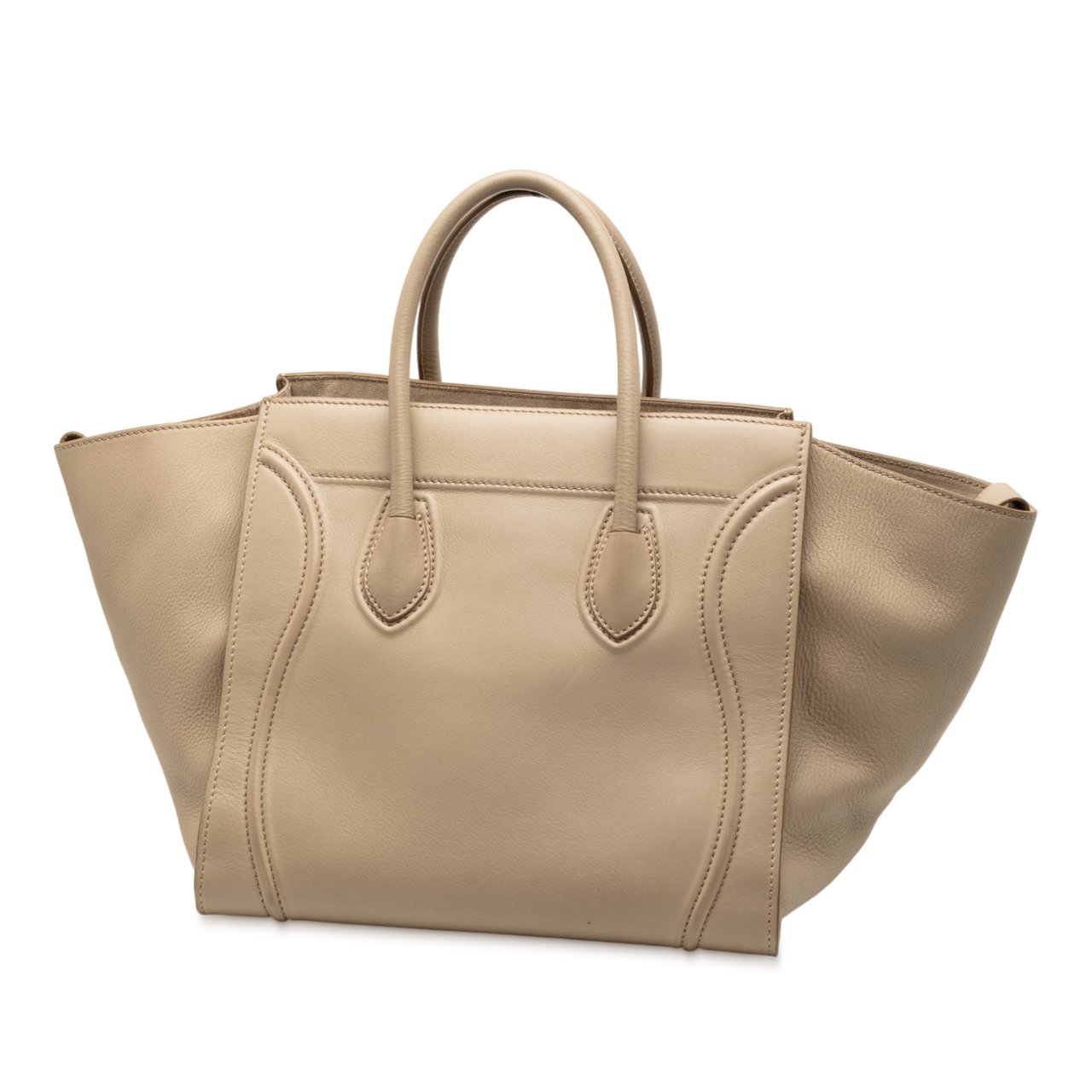 Celine Medium Leather Luggage Phantom Tote Bruin