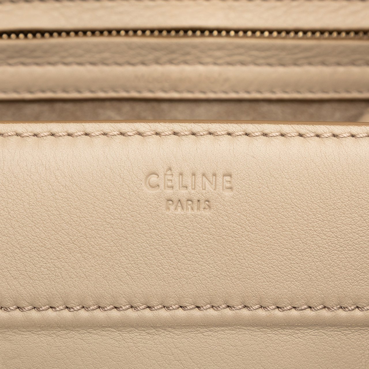 Celine Medium Leather Luggage Phantom Tote Bruin