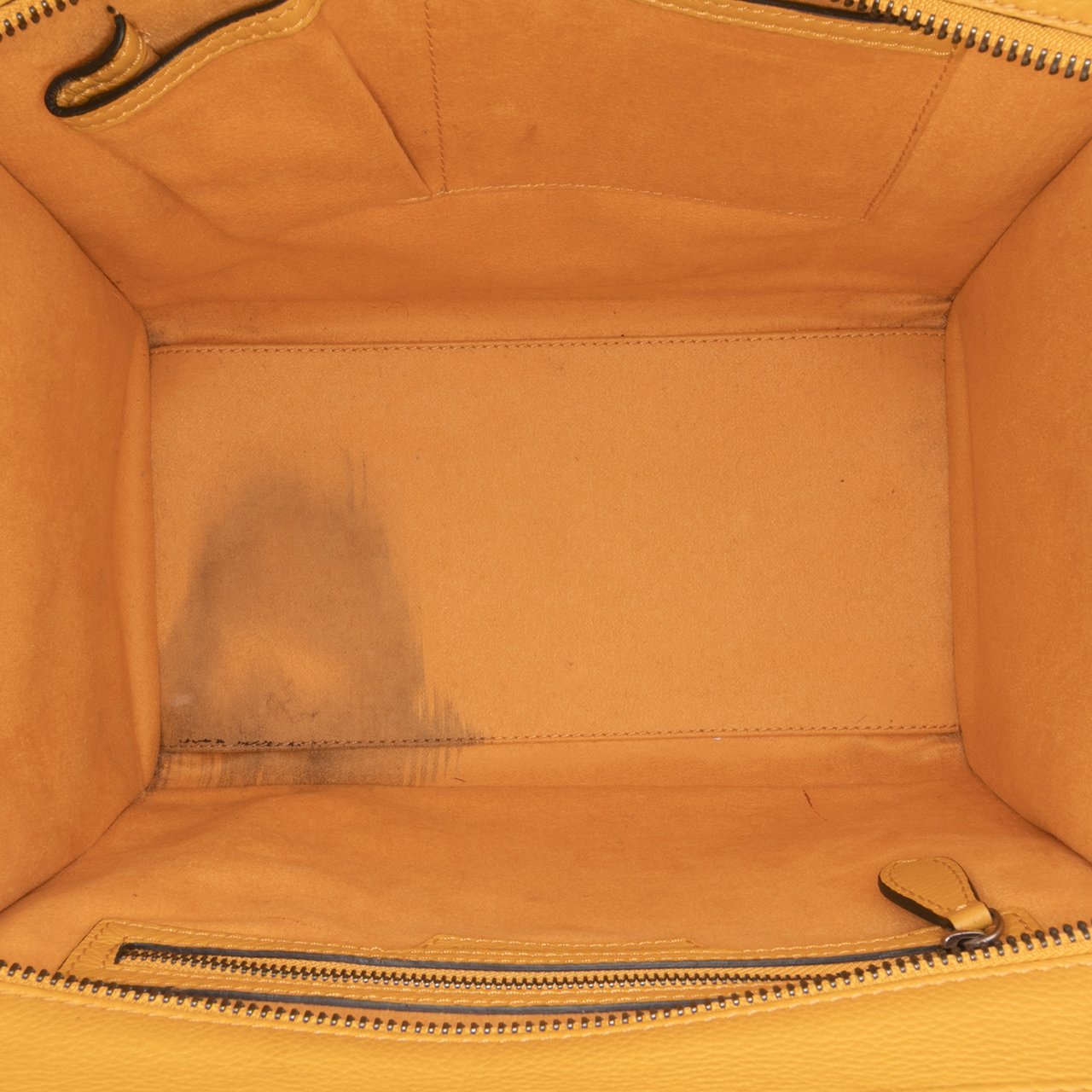 Celine Mini Drummed Calfskin Luggage Tote Geel