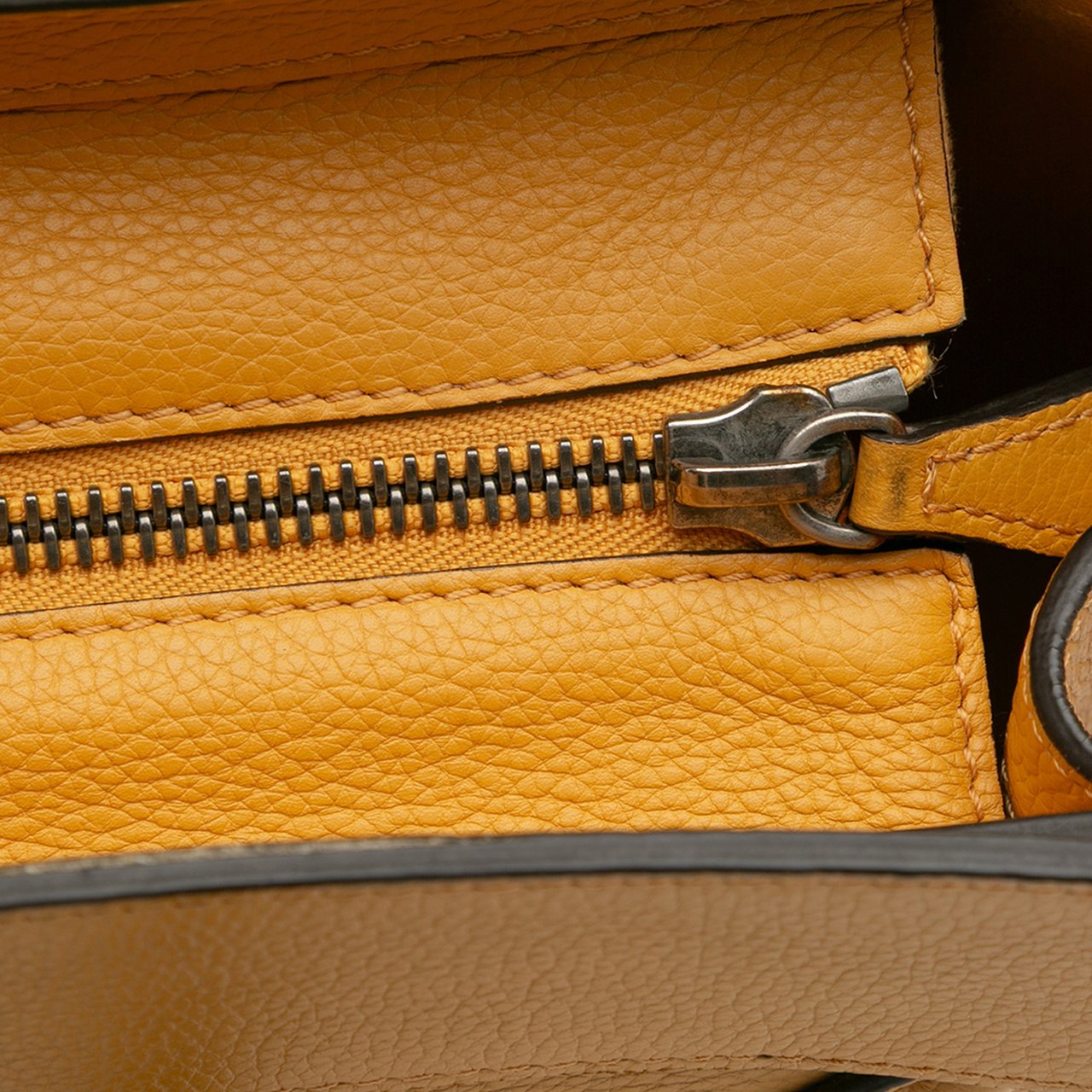 Celine Mini Drummed Calfskin Luggage Tote Geel