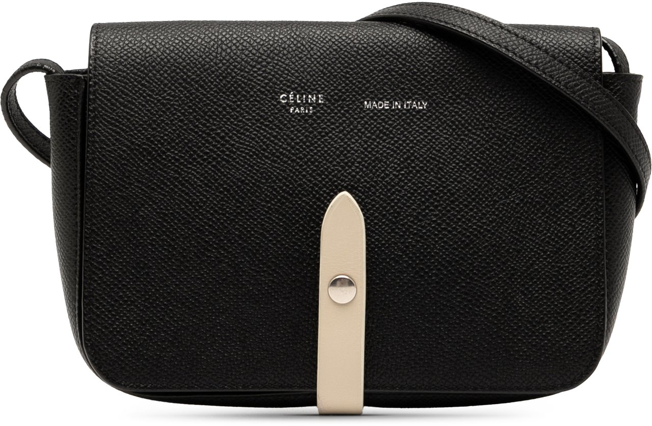 Celine Leather Strap Clutch Zwart