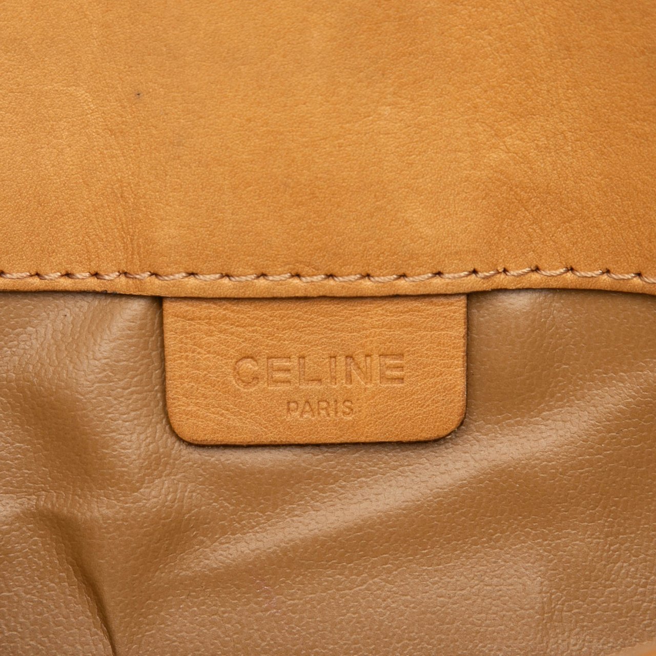 Celine Macadam Coated Canvas Clutch Bruin