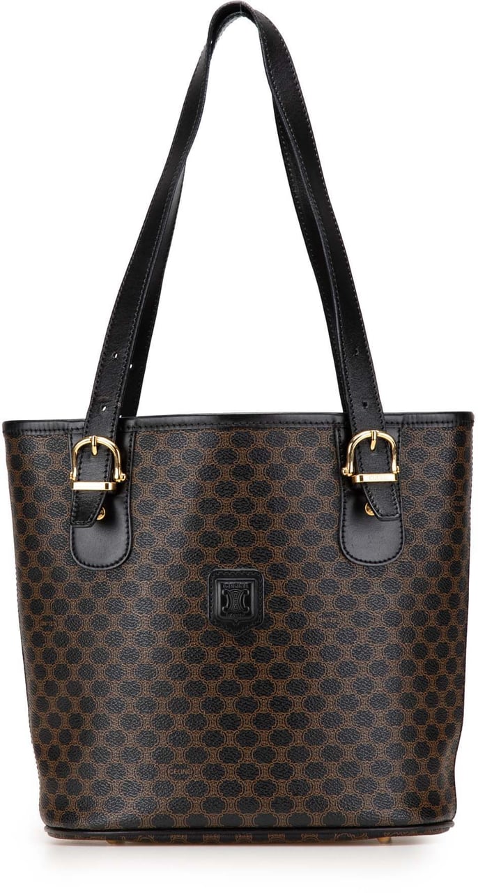 Celine Macadam Coated Canvas Tote Bruin