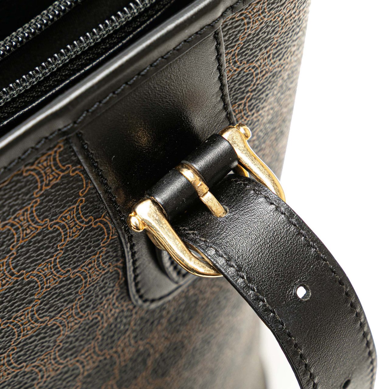 Celine Macadam Coated Canvas Tote Bruin