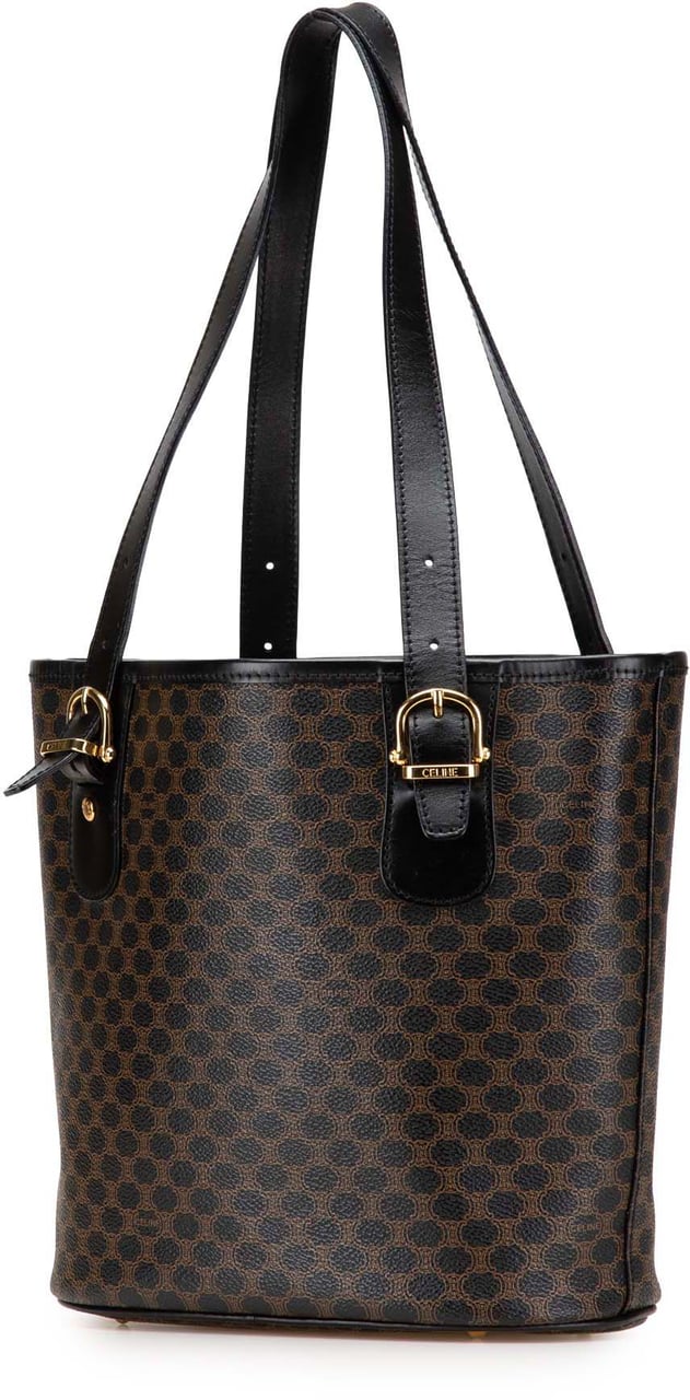 Celine Macadam Coated Canvas Tote Bruin