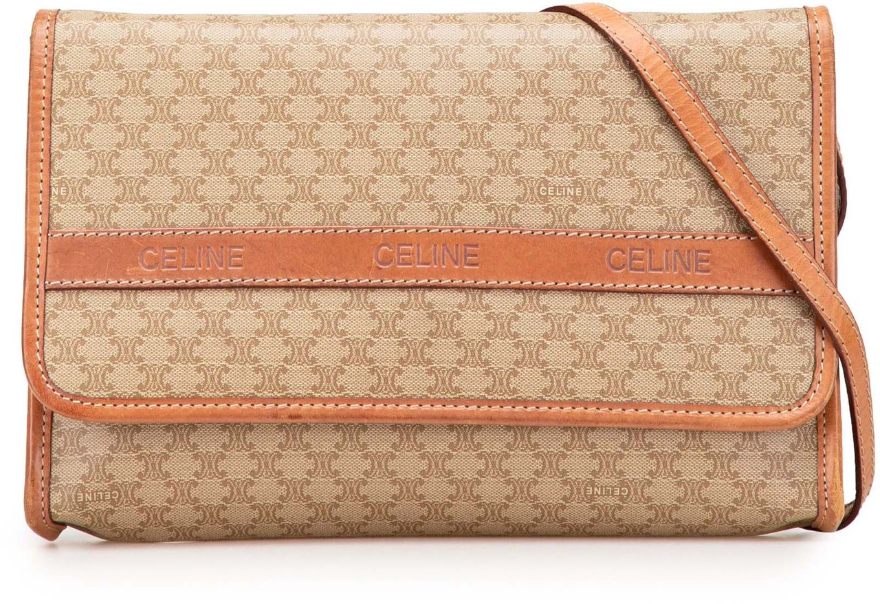 Celine Macadam Coated Canvas Crossbody Bruin