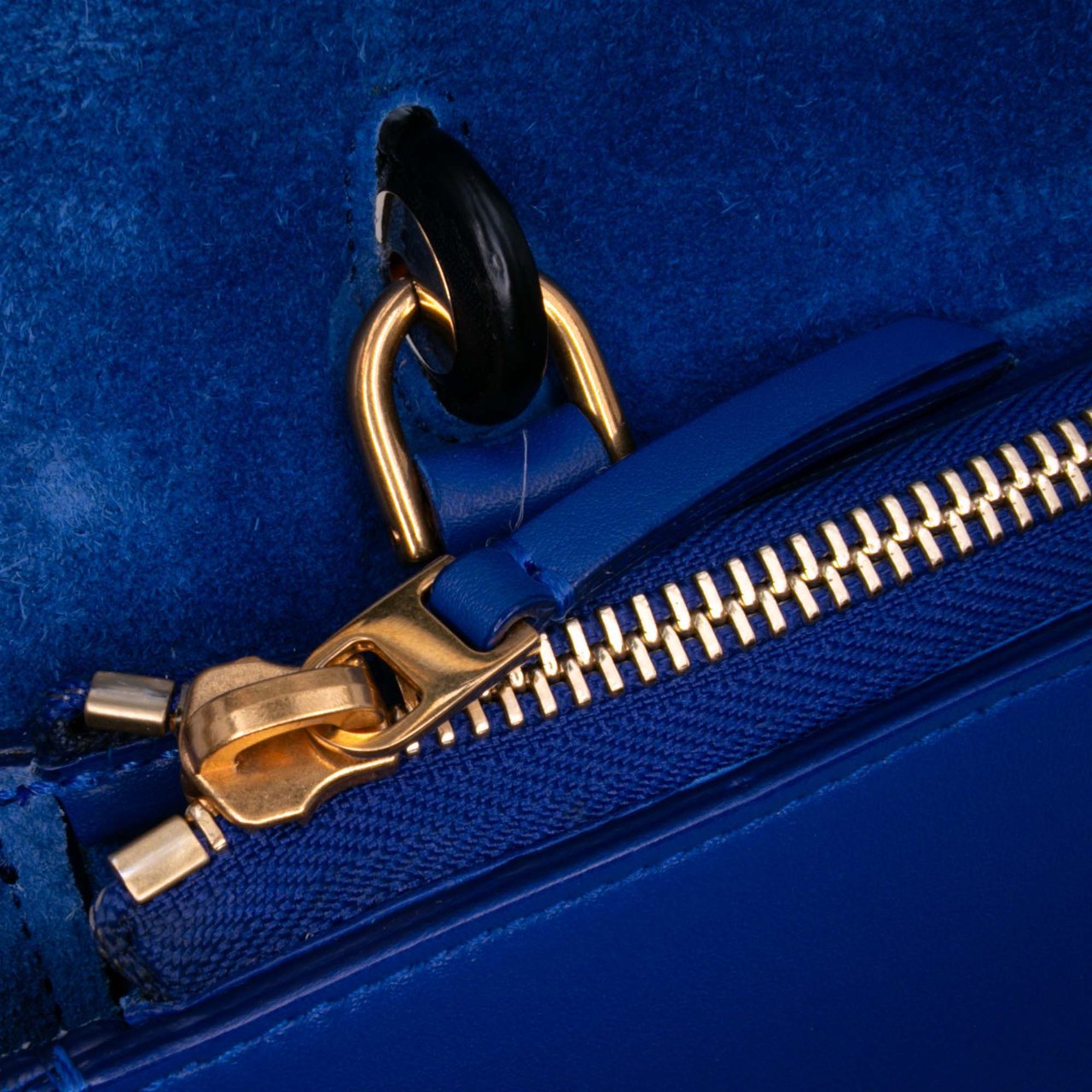Celine Mini Bicolor Grained Calfskin Belt Bag Blauw
