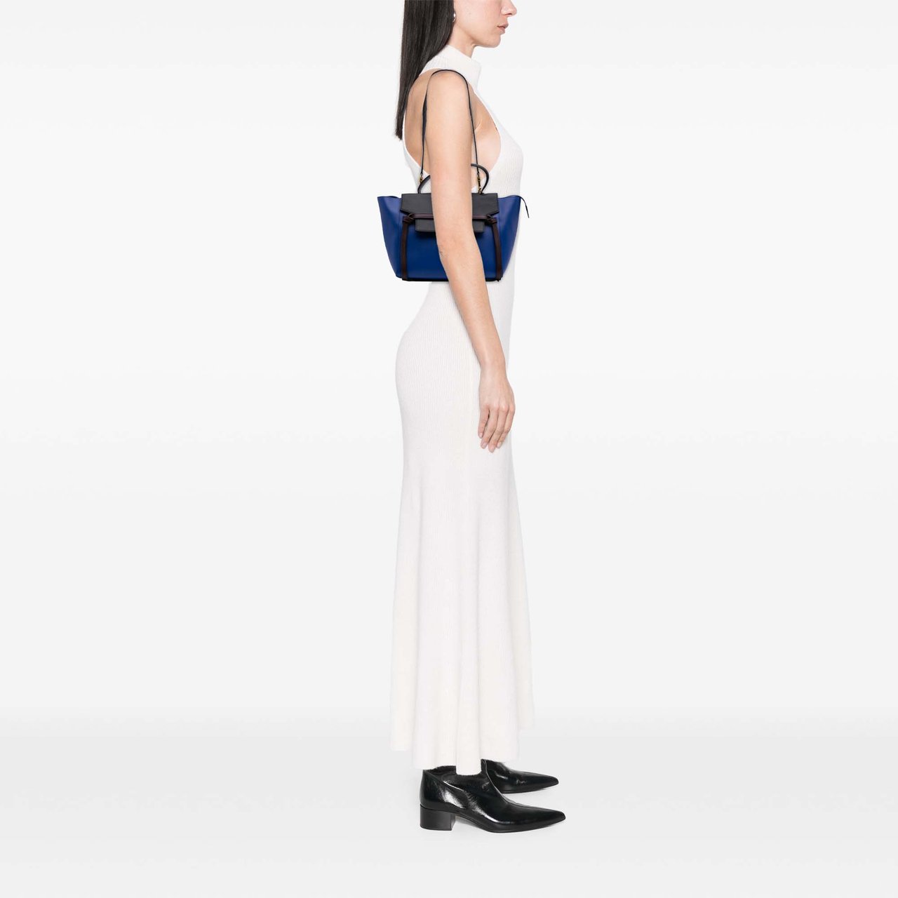 Celine Mini Bicolor Grained Calfskin Belt Bag Blauw