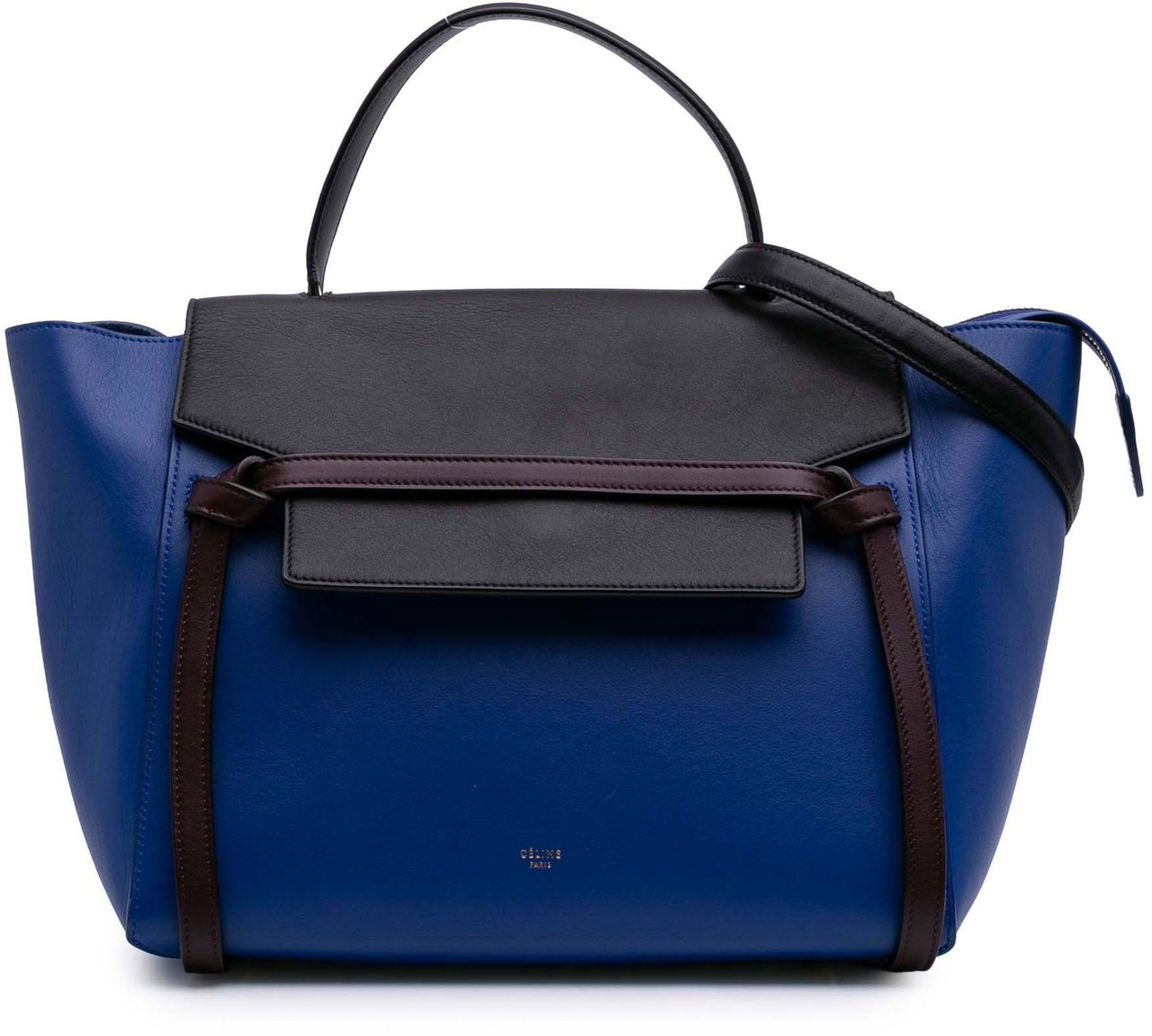 Celine Mini Bicolor Grained Calfskin Belt Bag Blauw