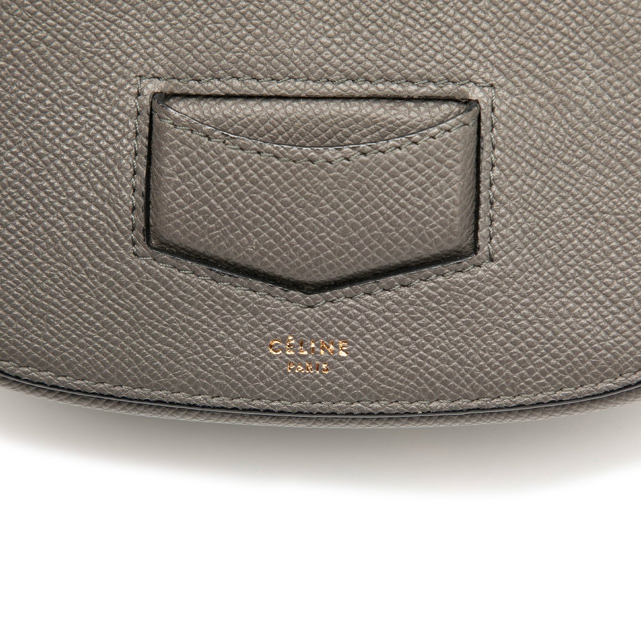 Celine Small Grained Calfskin Trotteur Crossbody Grijs