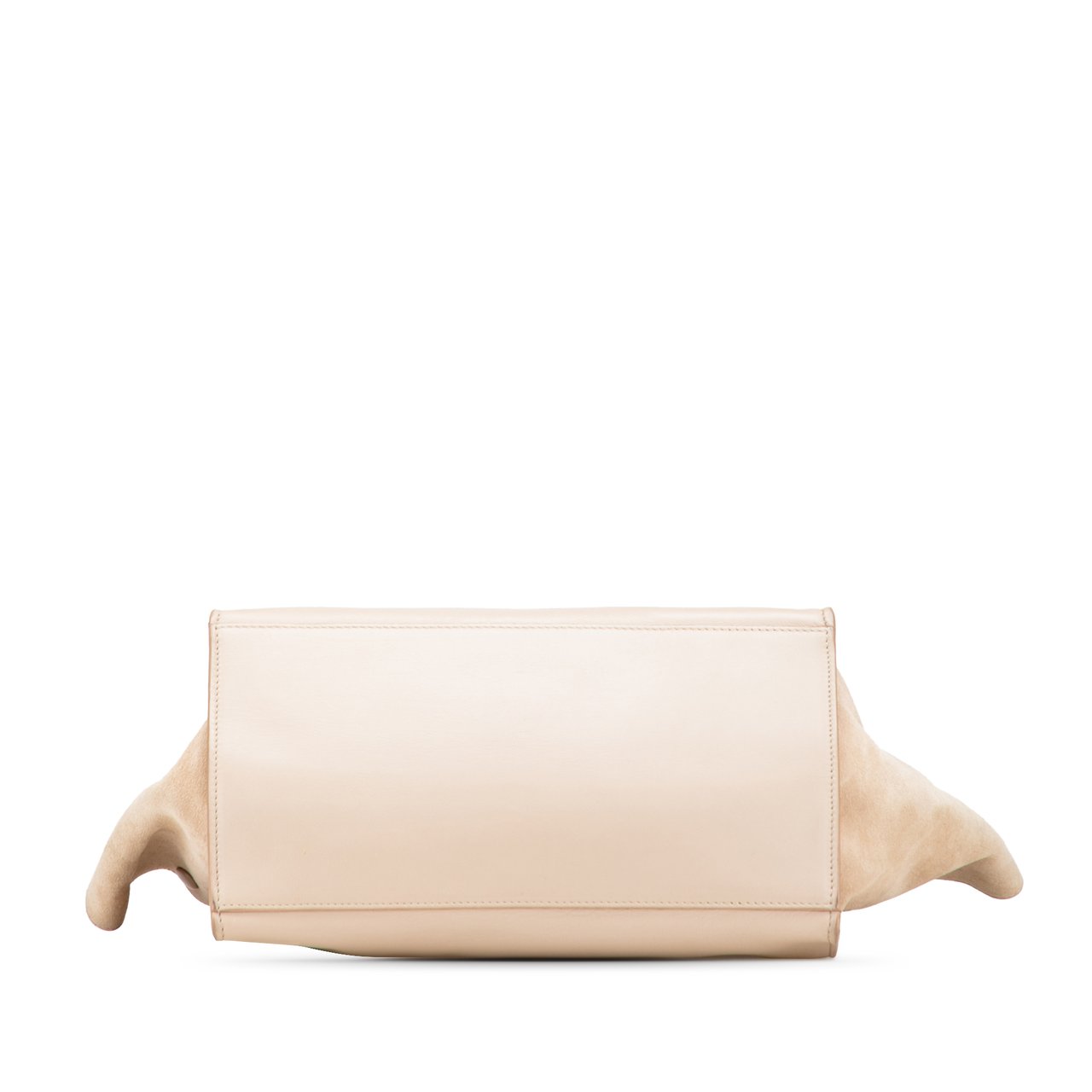 Celine Medium Bicolor Calfskin and Suede Trapeze Satchel Bruin