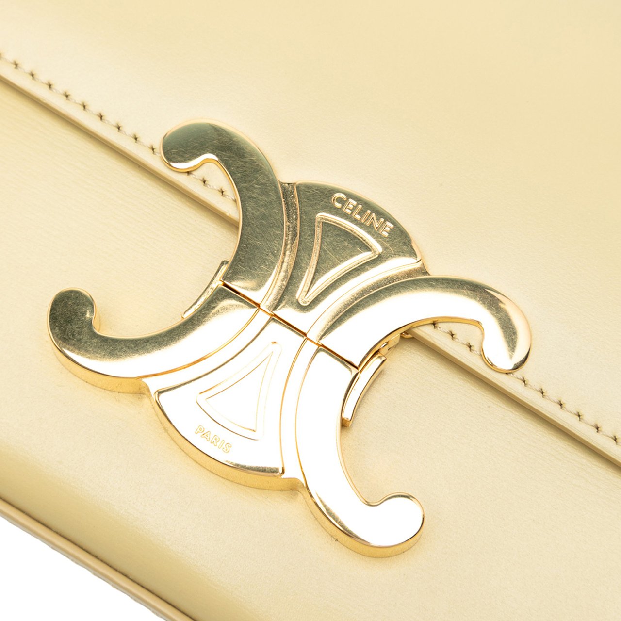 Celine Shiny Calfskin Claude Shoulder Bag Geel