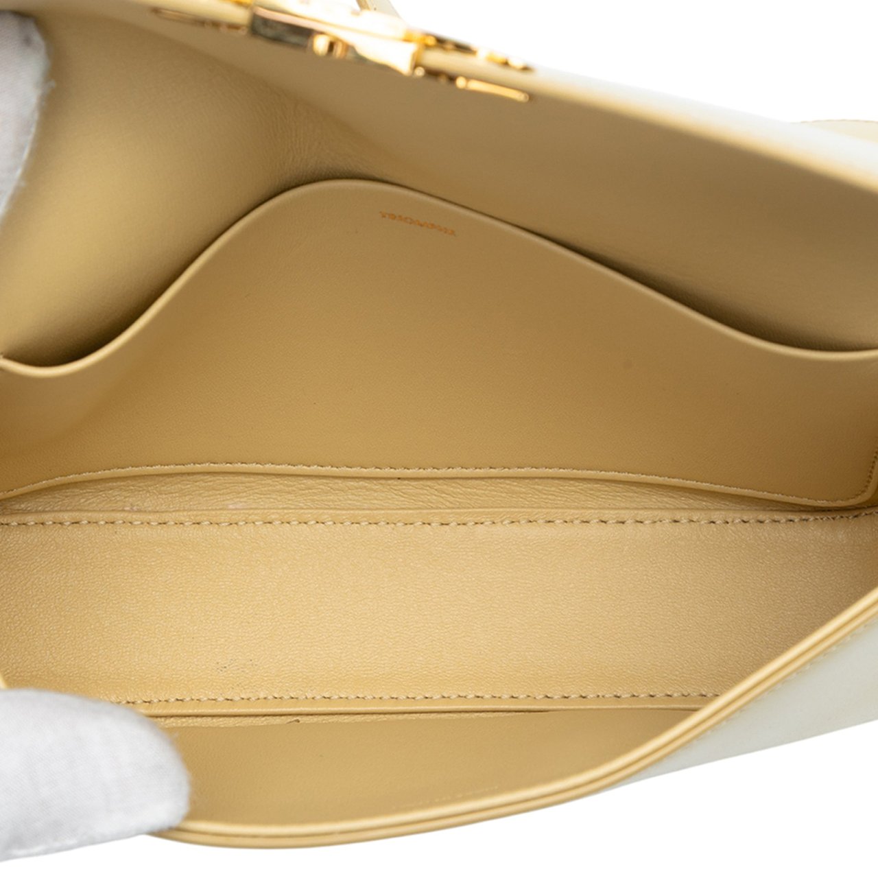 Celine Shiny Calfskin Claude Shoulder Bag Geel