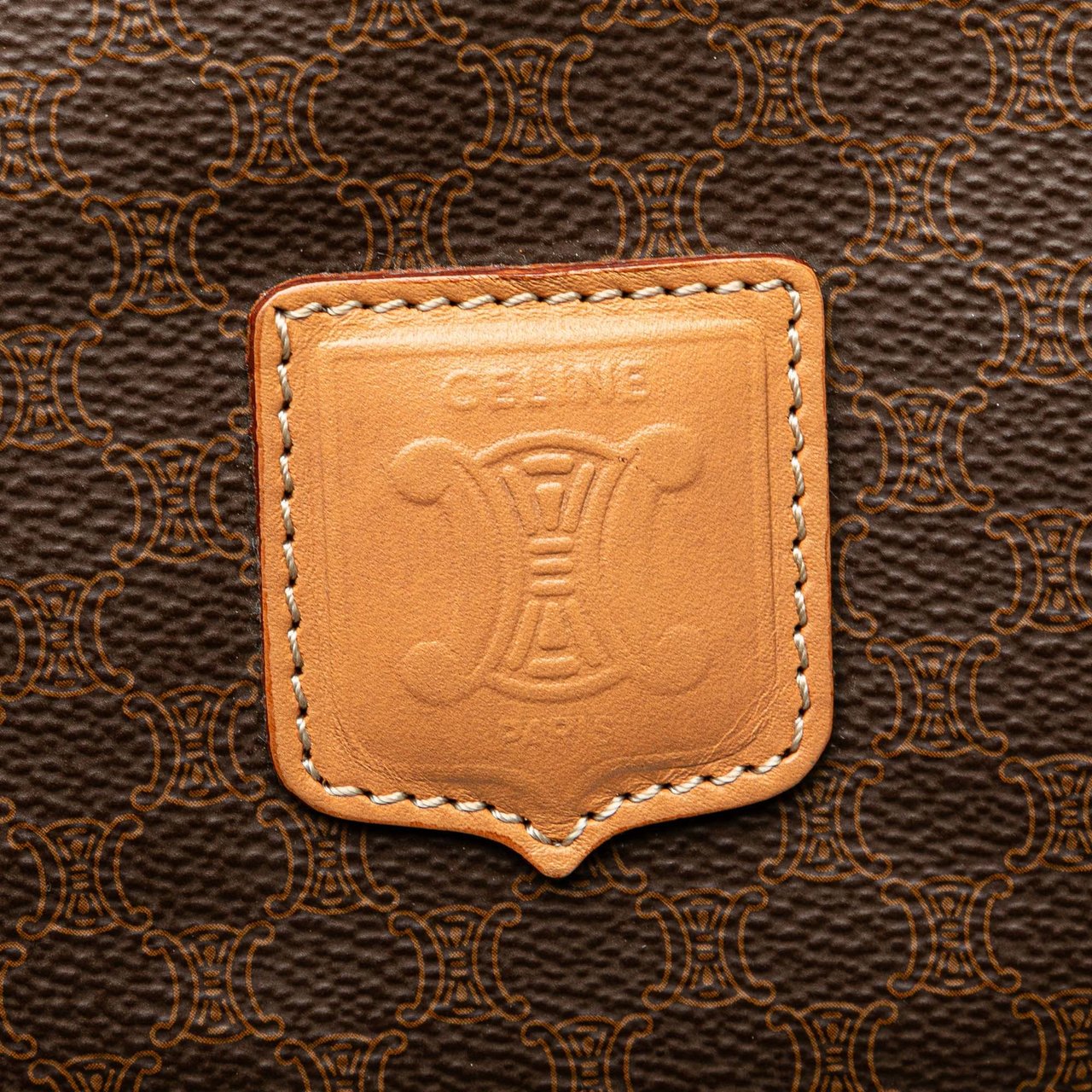 Celine Macadam Coated Canvas Tote Bruin