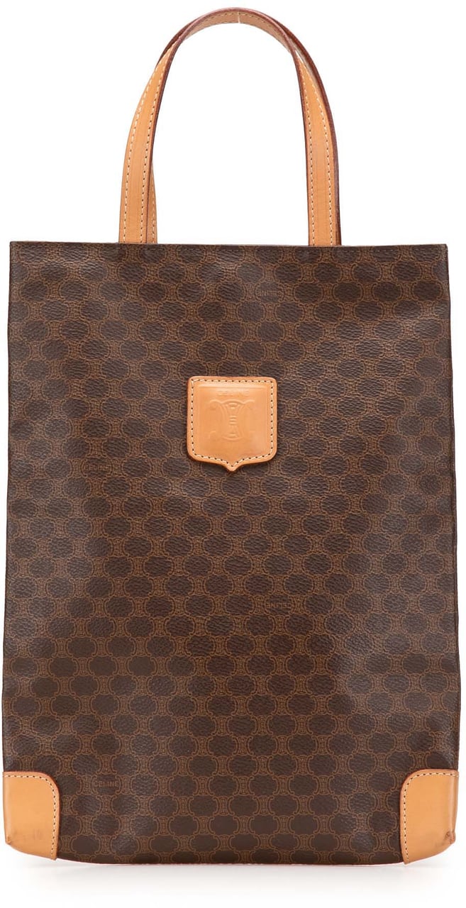 Celine Macadam Coated Canvas Tote Bruin