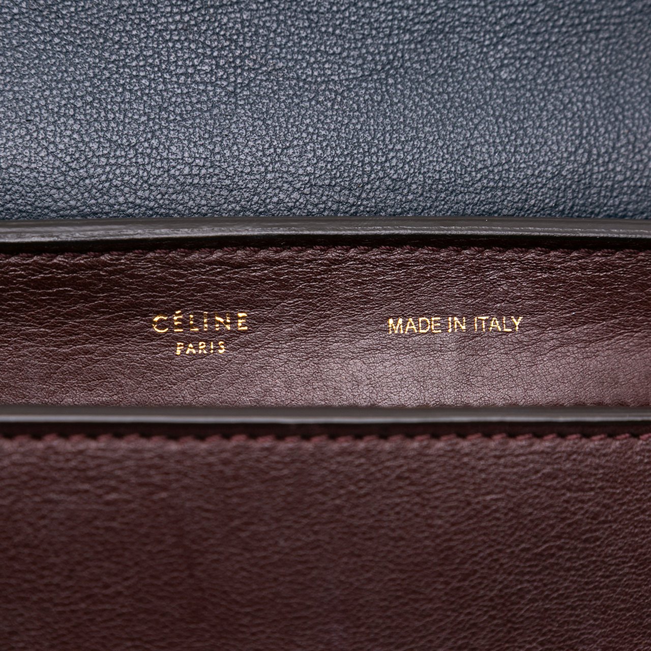 Celine Medium Tricolor Leather Trapeze Satchel Rood