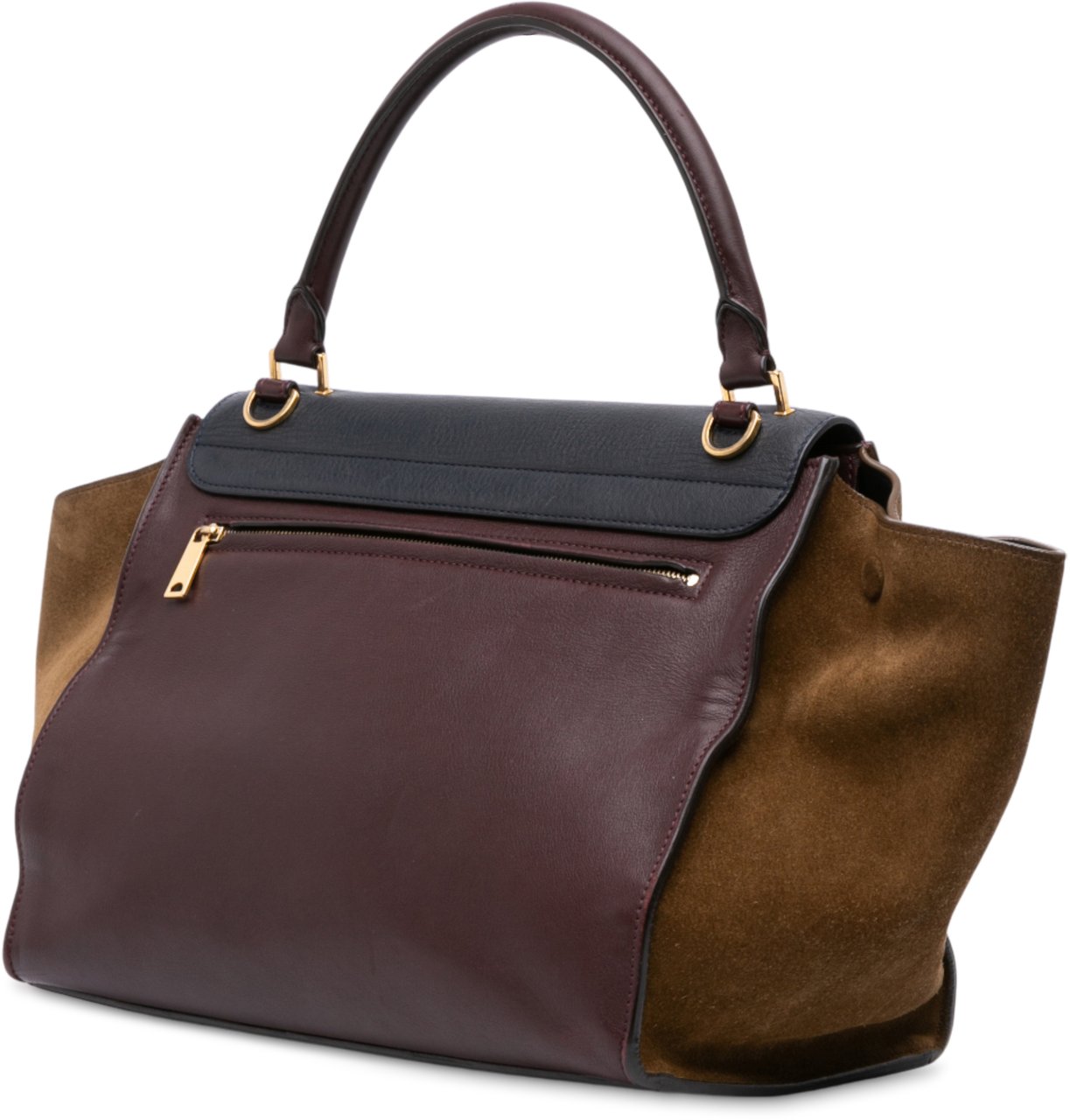 Celine Medium Tricolor Leather Trapeze Satchel Rood