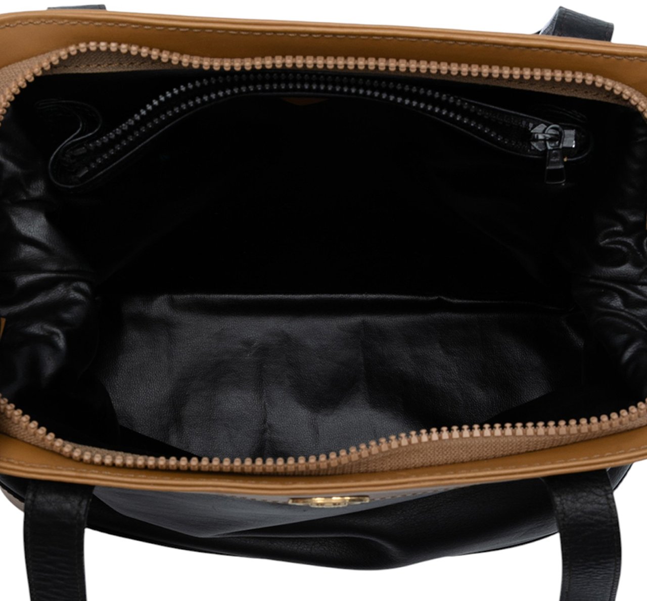 Celine Bicolor Leather Shoulder Bag Zwart