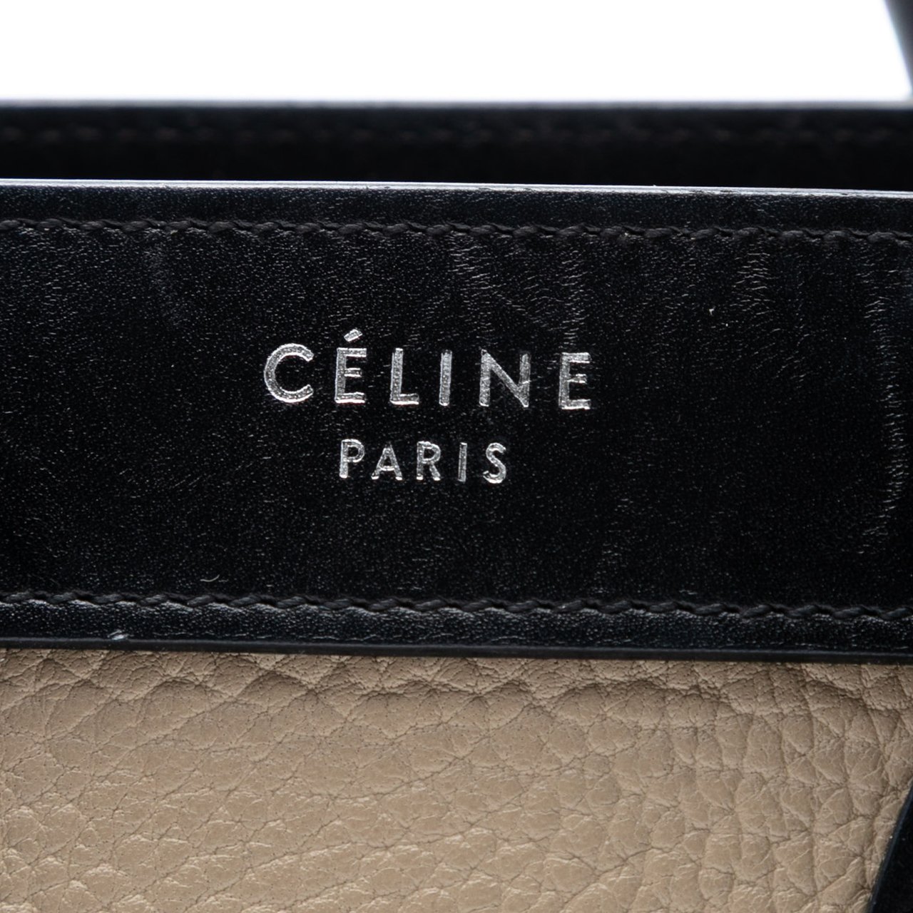 Celine Nano Tricolor Nubuck and Drummed Calfskin Luggage Tote Bruin
