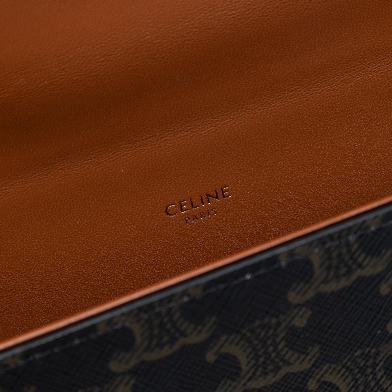 Celine Triomphe Coated Canvas Box Top Handle Bag Bruin