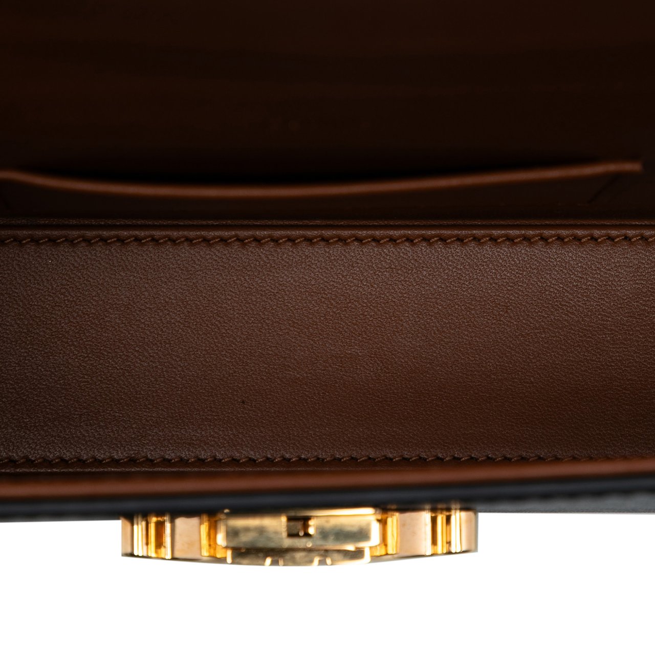 Celine Triomphe Coated Canvas Box Top Handle Bag Bruin