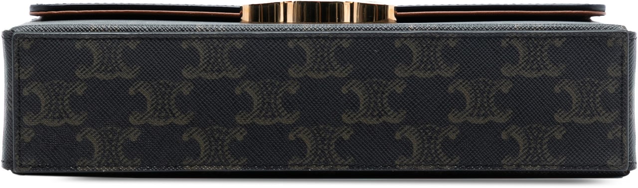 Celine Triomphe Coated Canvas Box Top Handle Bag Bruin