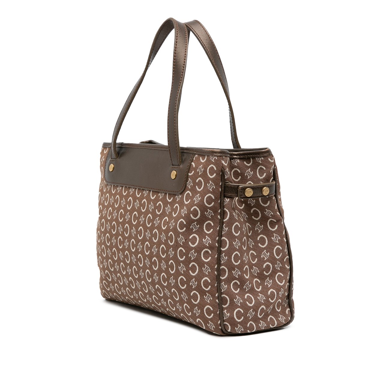 Celine C Macadam Canvas Tote Bruin