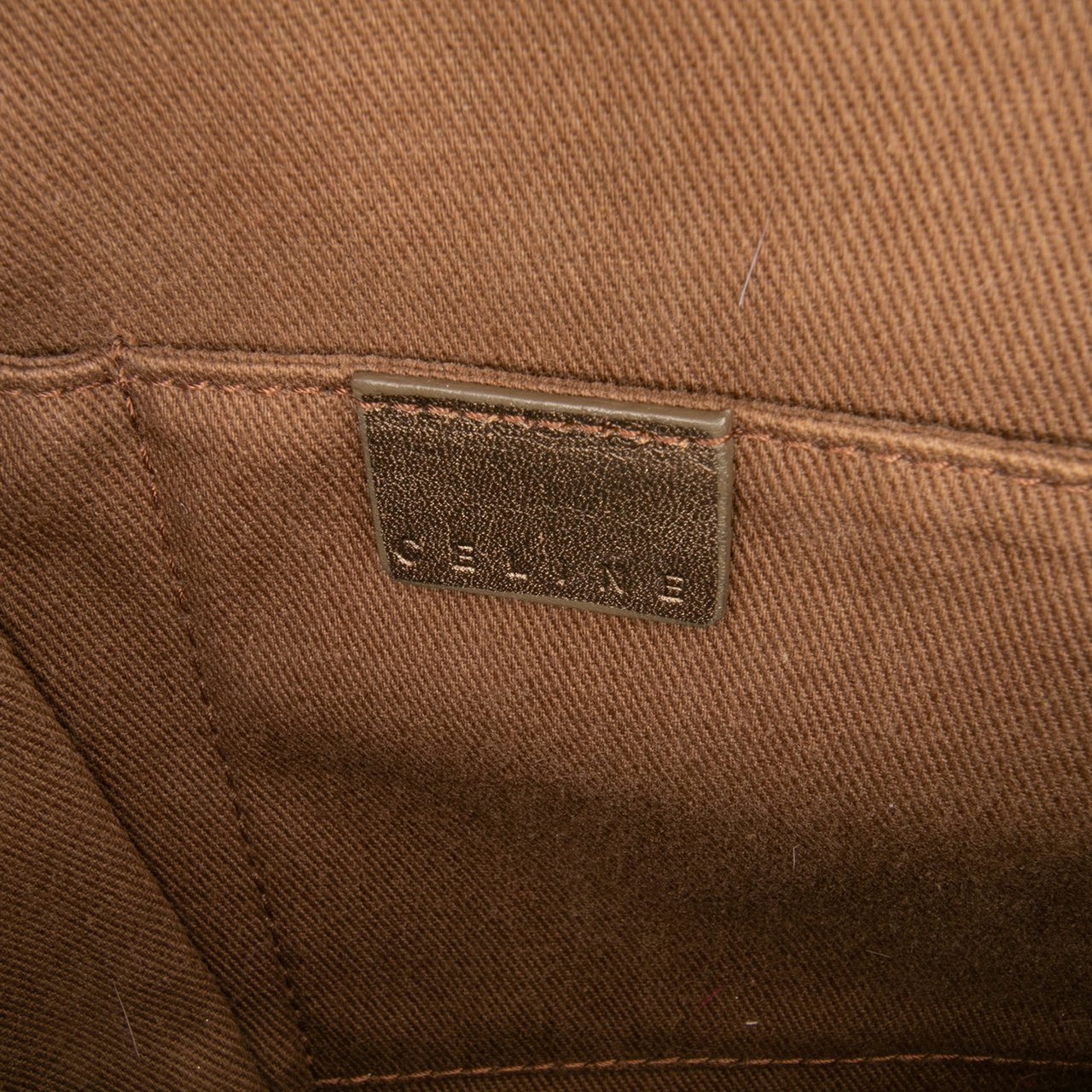Celine C Macadam Canvas Tote Bruin