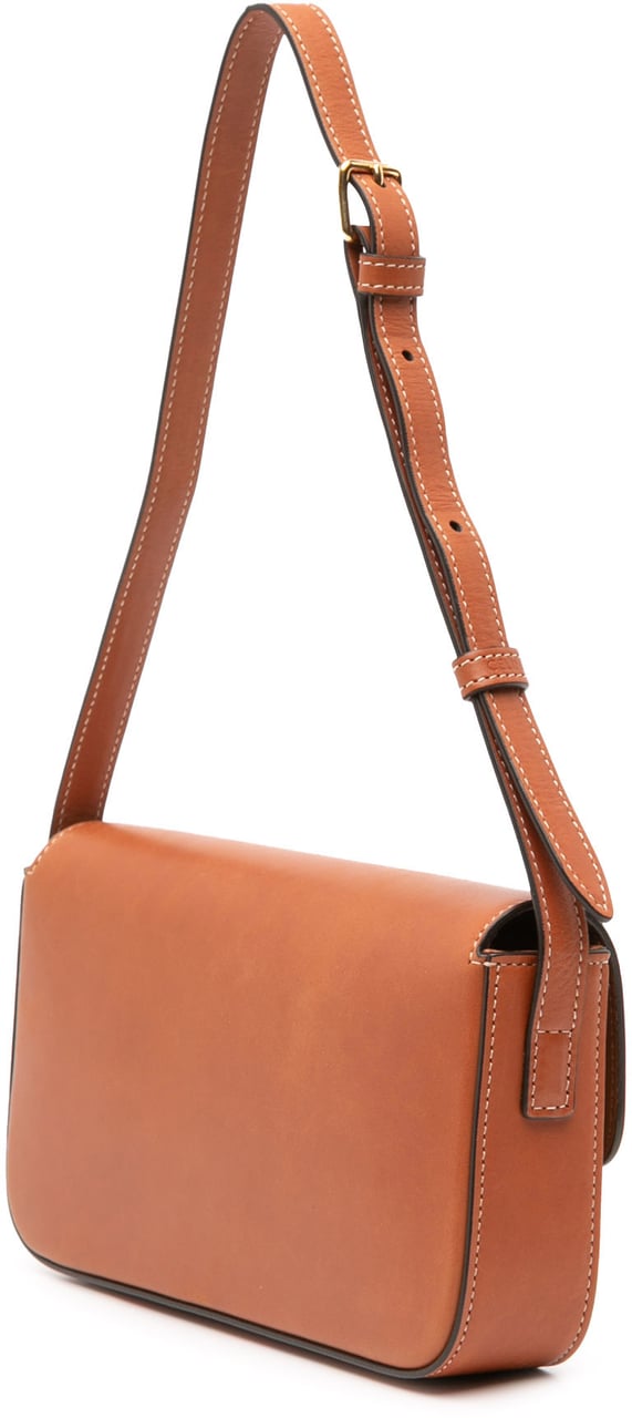 Celine Shiny Calfskin Claude Shoulder Bag Bruin
