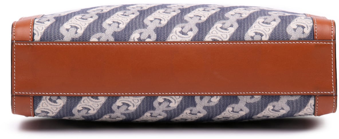 Celine Small Triomphe Canvas Maillon Vertical Cabas Satchel Blauw