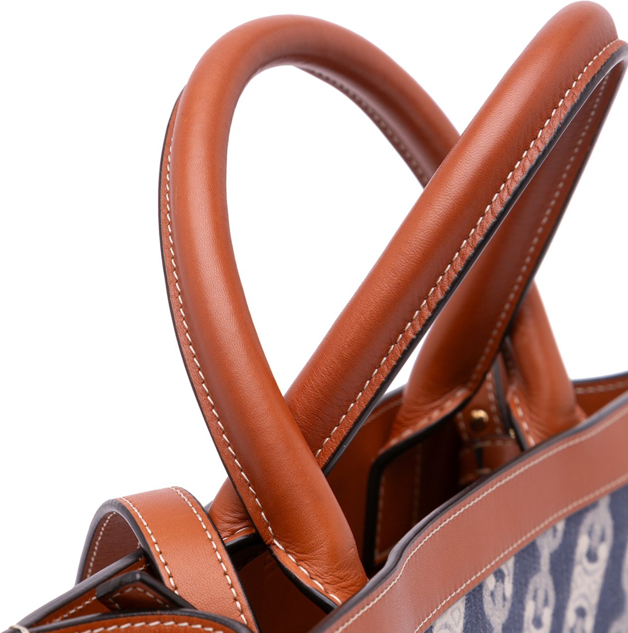 Celine Small Triomphe Canvas Maillon Vertical Cabas Satchel Blauw