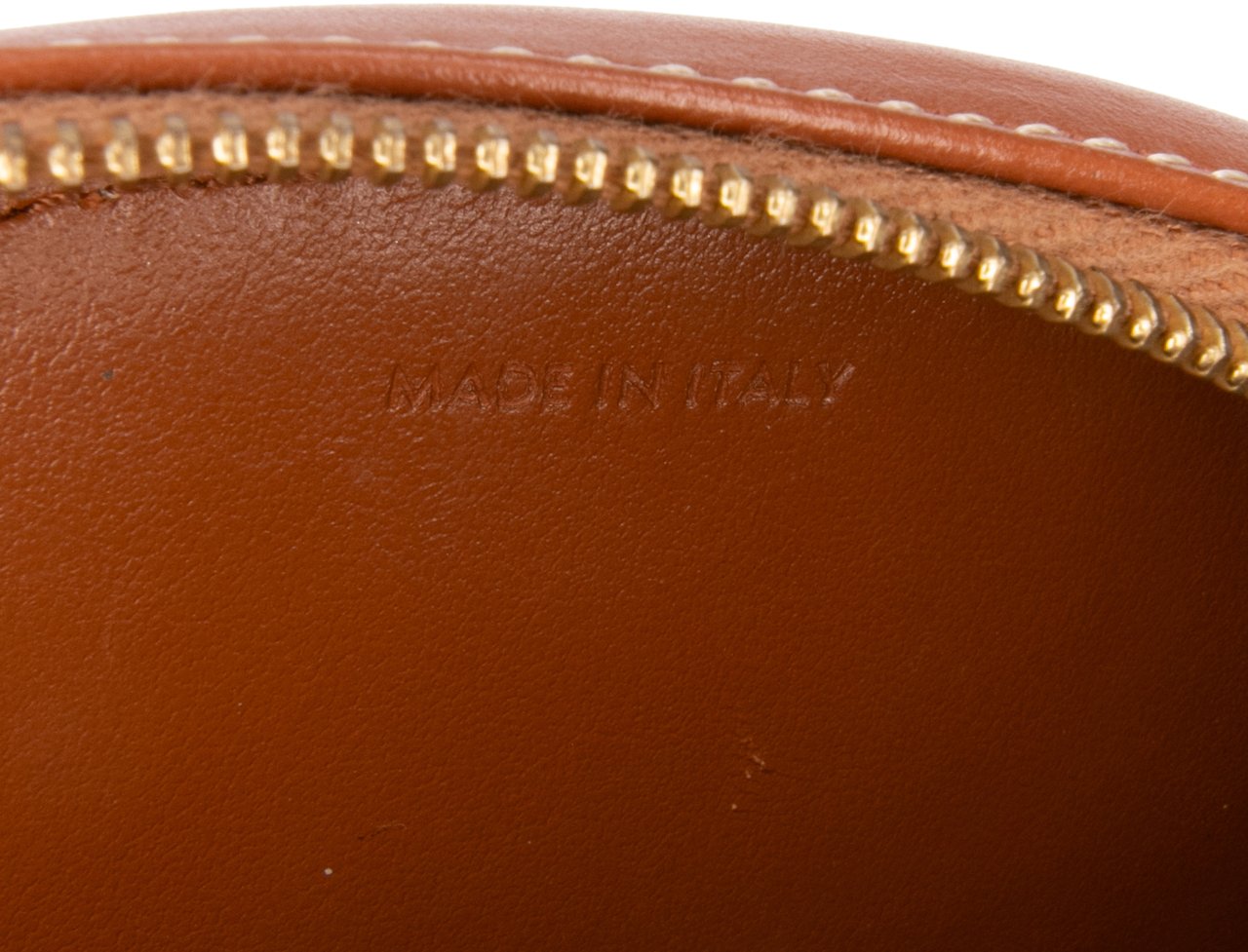 Celine Small Calfskin Cuir Triomphe Oval Crossbody Bruin