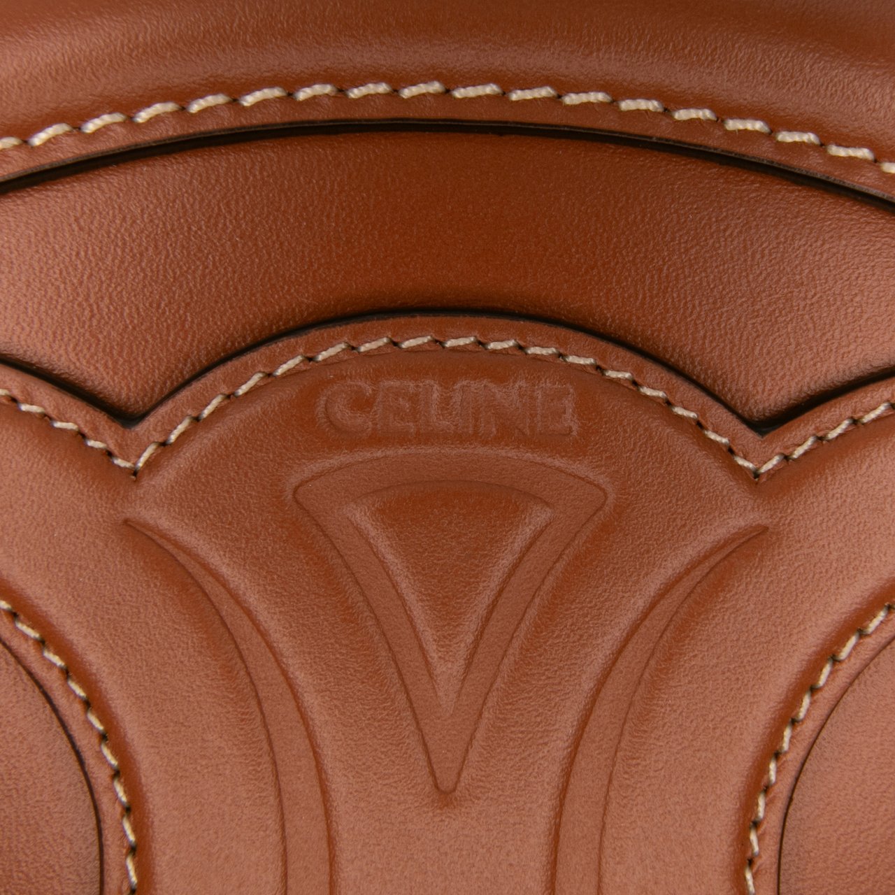 Celine Small Calfskin Cuir Triomphe Oval Crossbody Bruin