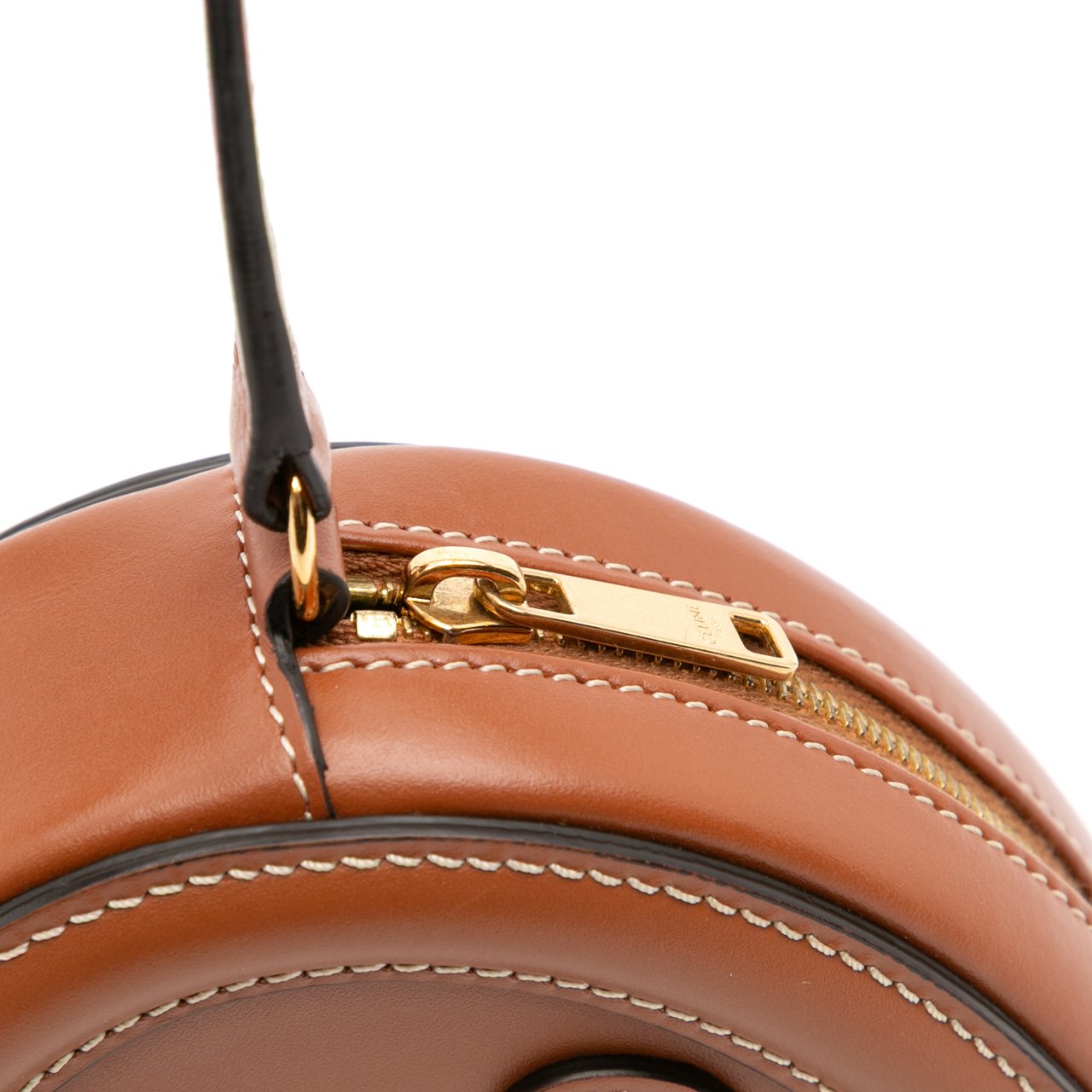 Celine Small Calfskin Cuir Triomphe Oval Crossbody Bruin