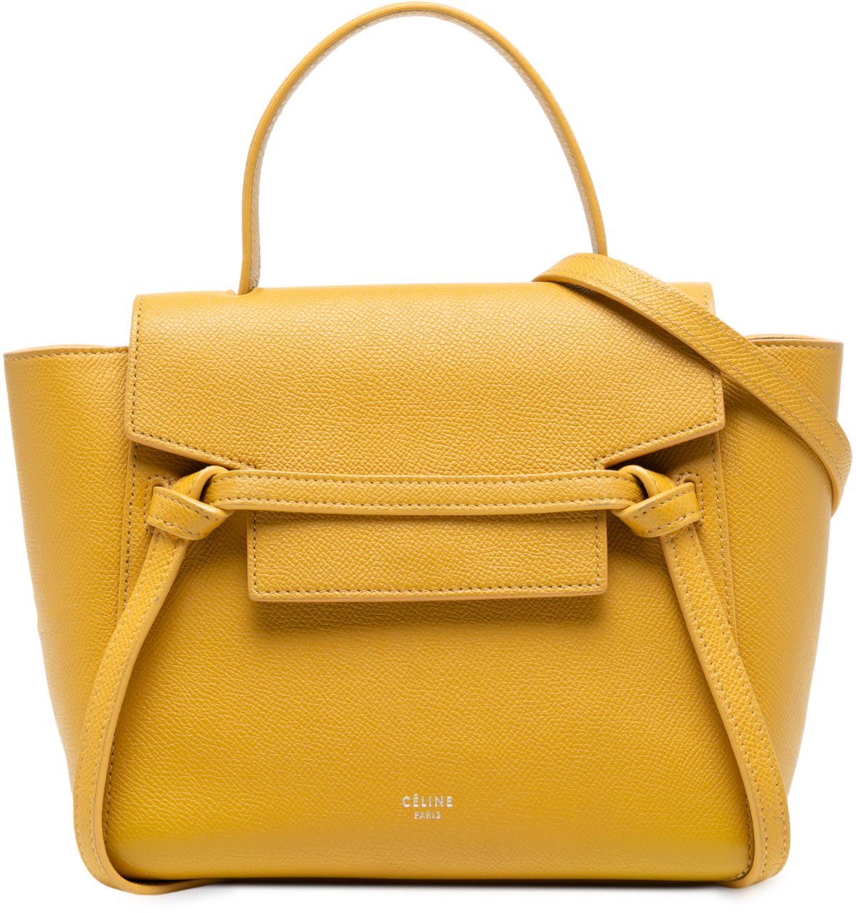 Celine Nano Grained Calfskin Belt Bag Geel