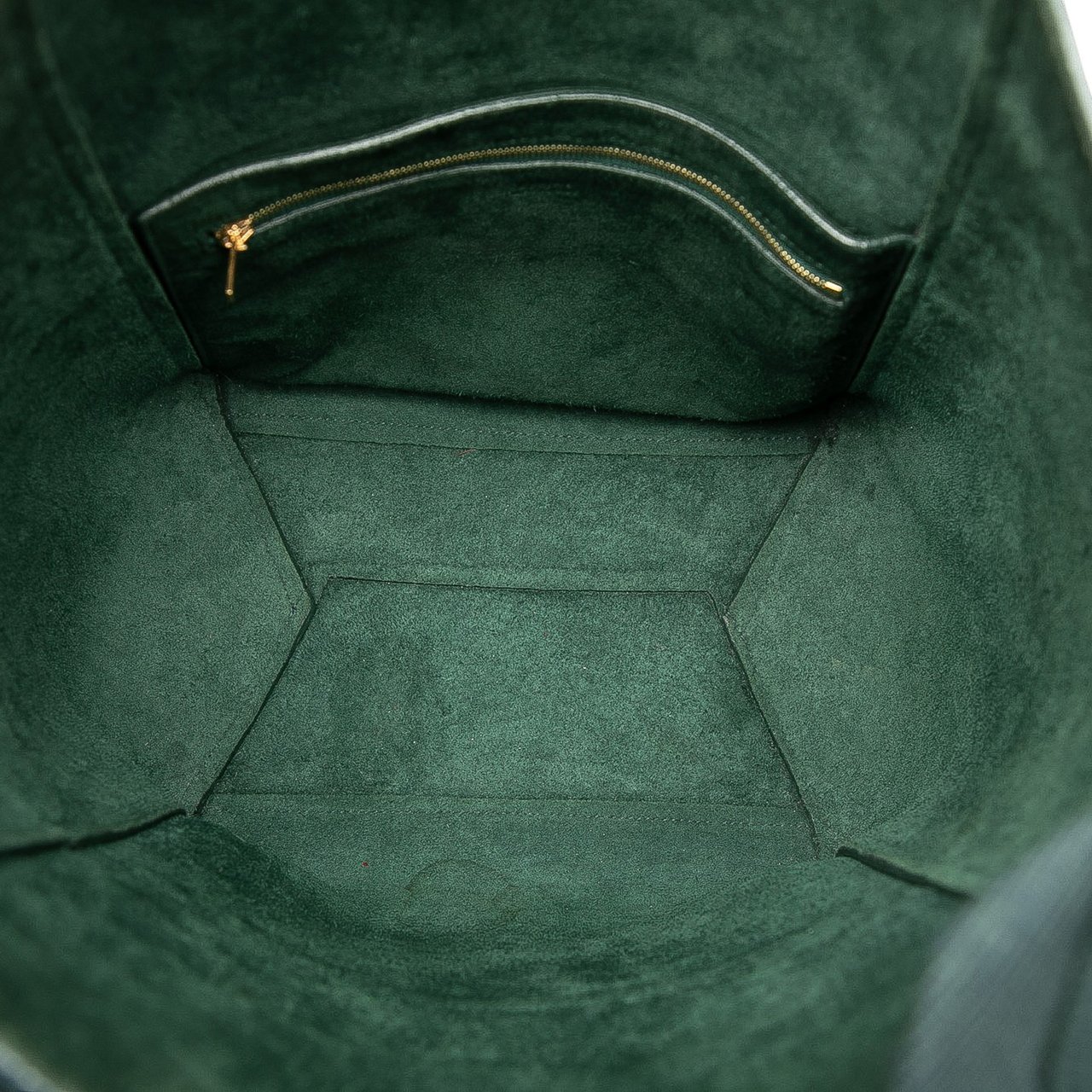 Celine Medium Leather Seau Sangle Bucket Groen