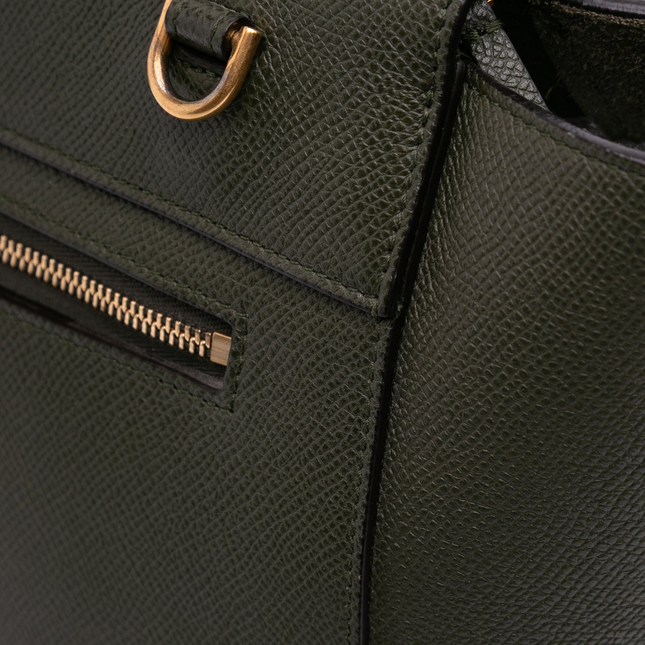 Celine Micro Grained Calfskin Belt Bag Groen