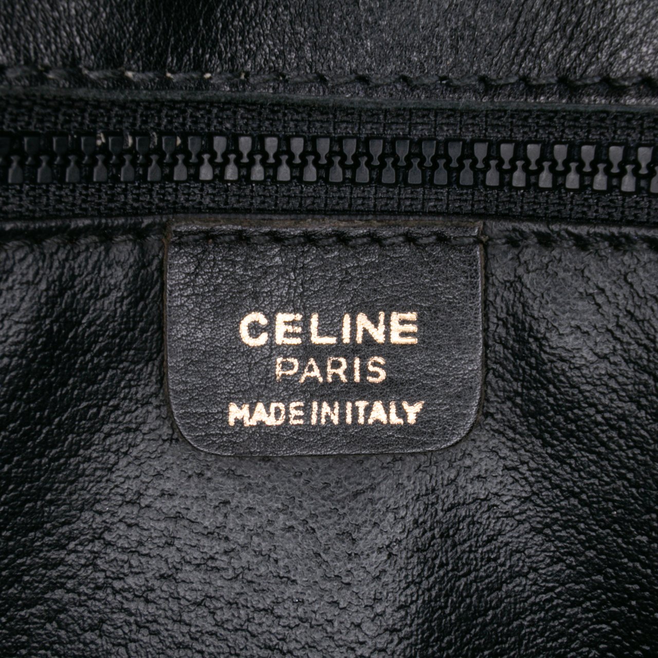 Celine Leather Satchel Zwart