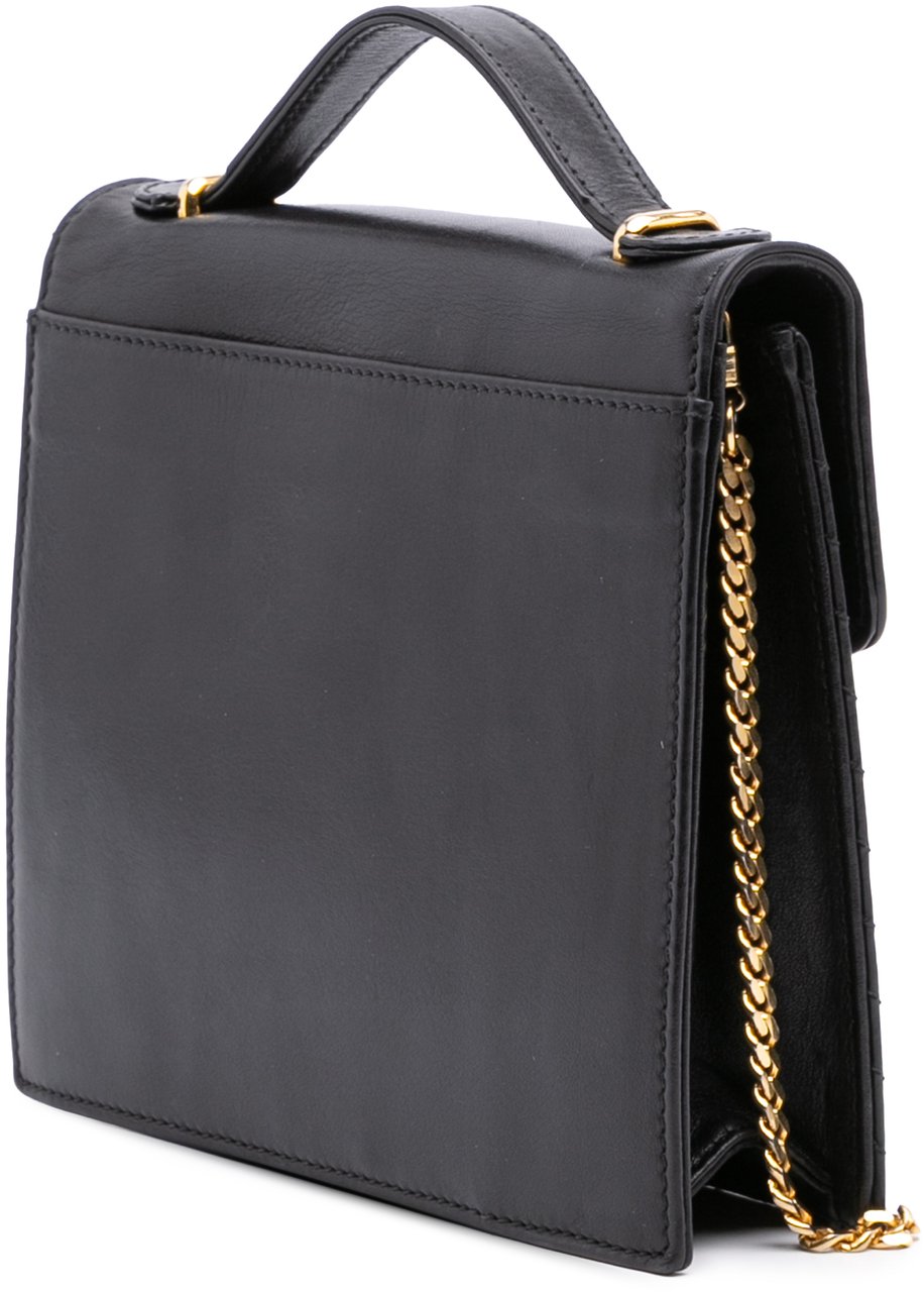 Celine Leather Satchel Zwart