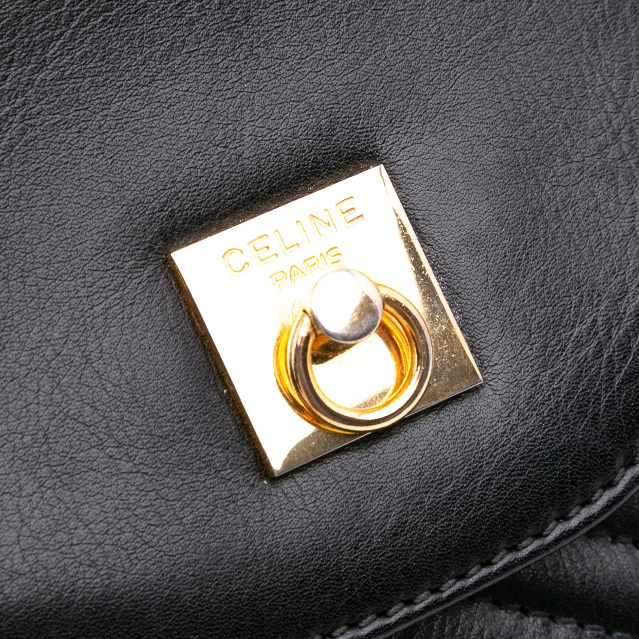 Celine Leather Satchel Zwart