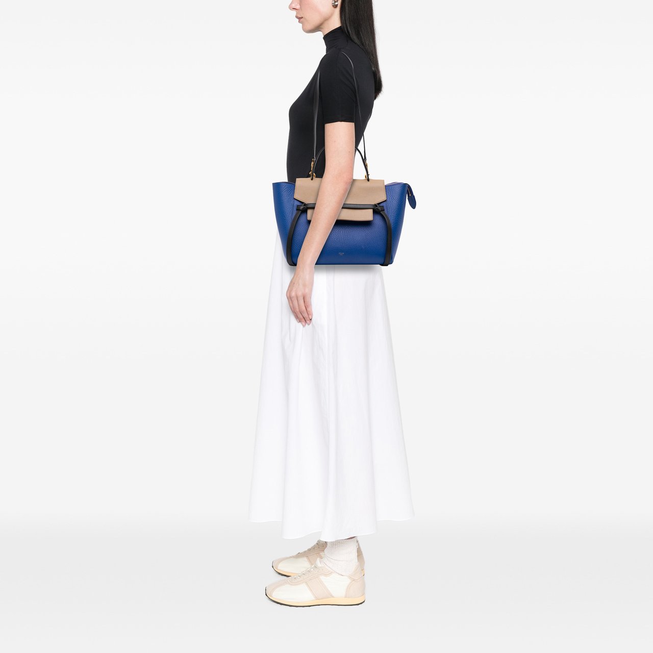 Celine Mini Tricolor Grained Calfskin Belt Bag Blauw