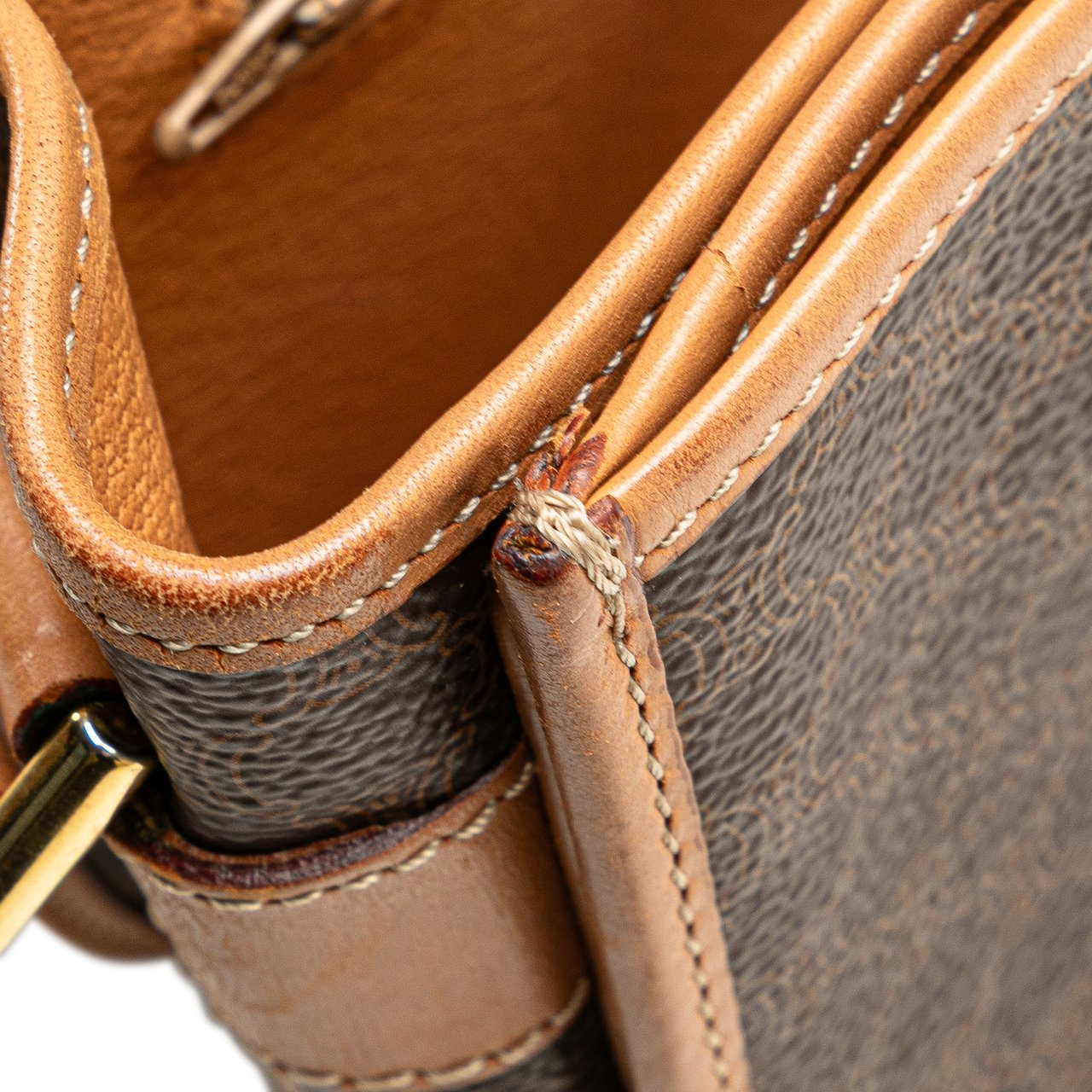 Celine Macadam Coated Canvas Crossbody Bruin