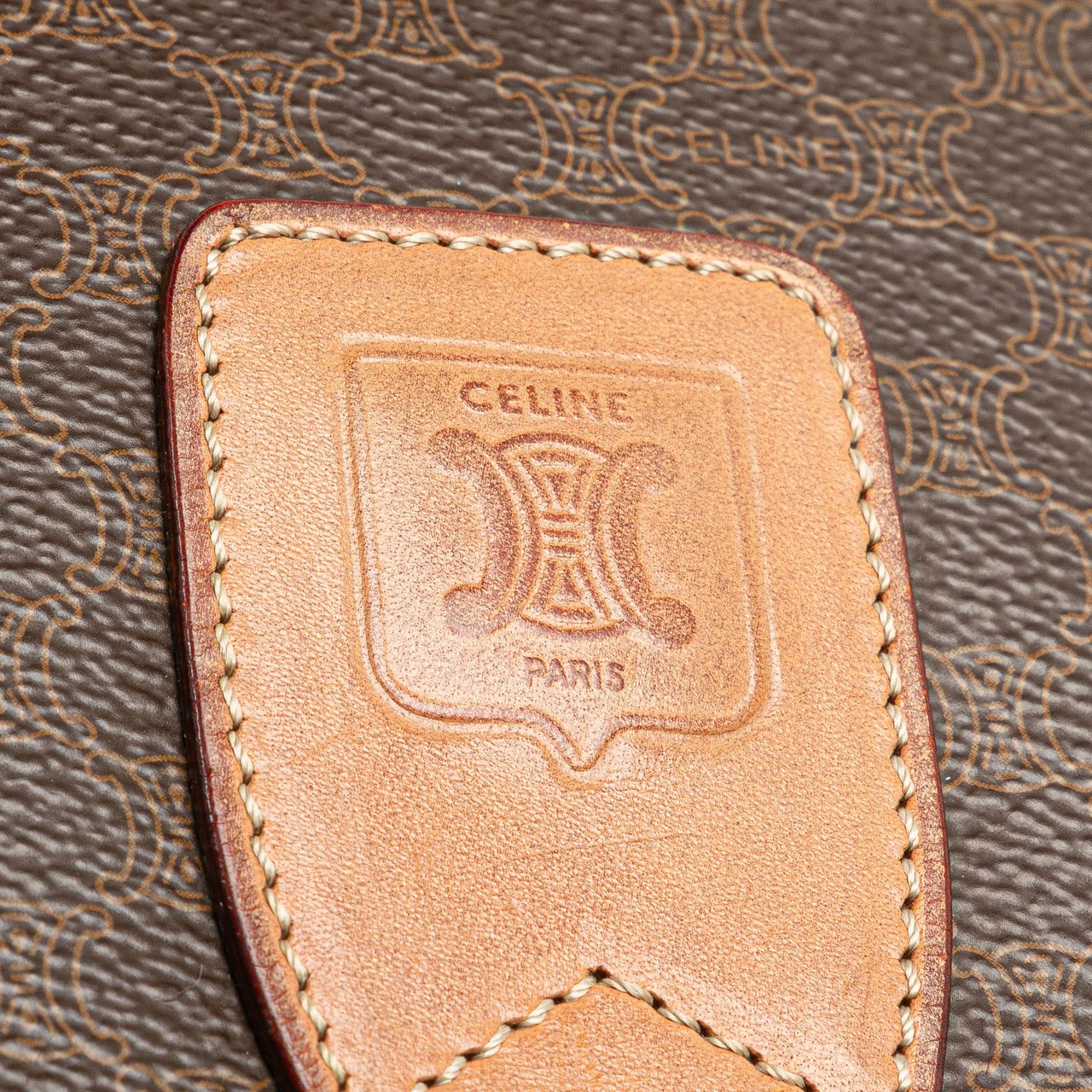 Celine Macadam Coated Canvas Crossbody Bruin