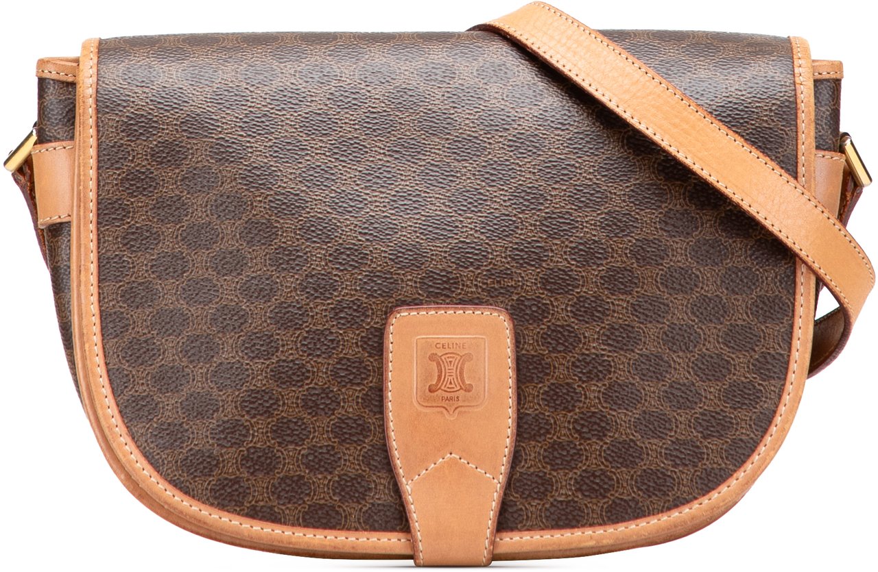 Celine Macadam Coated Canvas Crossbody Bruin