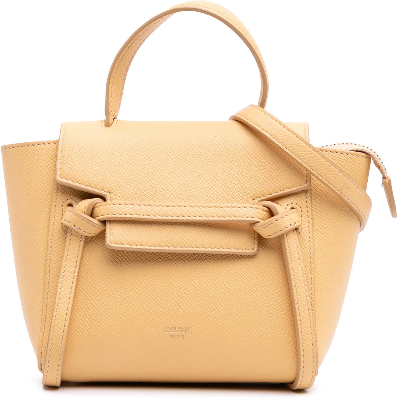 Celine Pico Grained Calfskin Belt Bag Geel