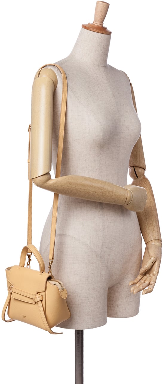 Celine Pico Grained Calfskin Belt Bag Geel