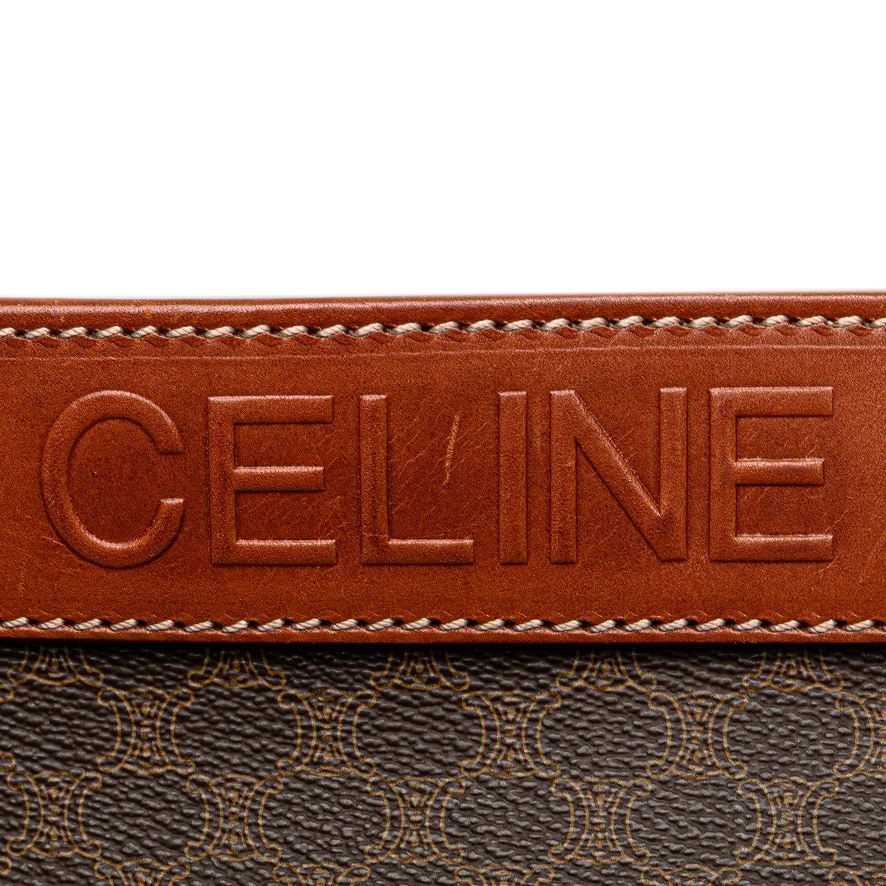 Celine Macadam Coated Canvas Tote Bruin