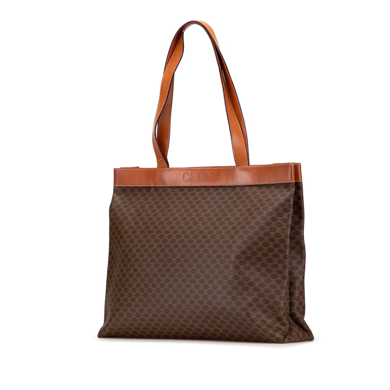 Celine Macadam Coated Canvas Tote Bruin